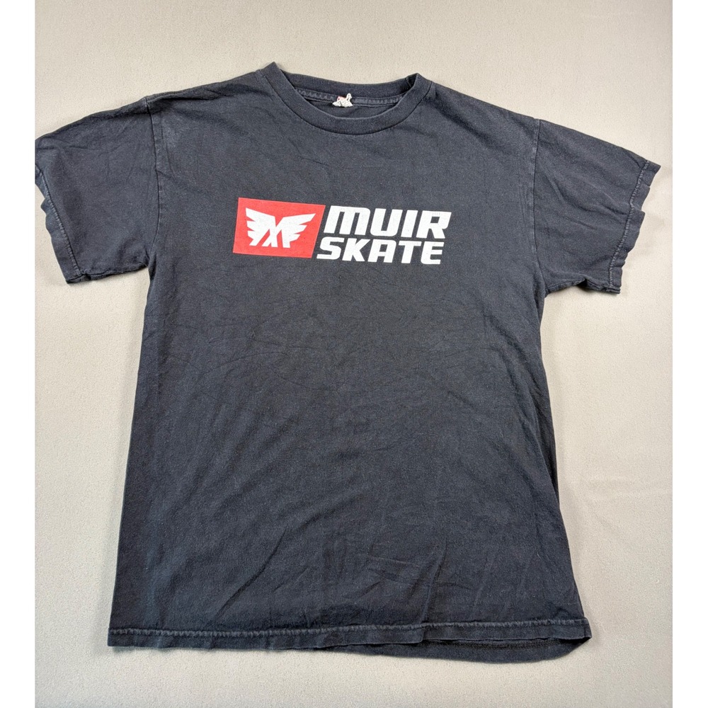 Muir Skate T-Shirt Mens Medium Black Alstyle Graphic Logo Skateboard Tee